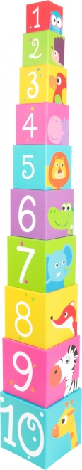 Small foot farebné vkladačky kocky so zvieratkami 1–10