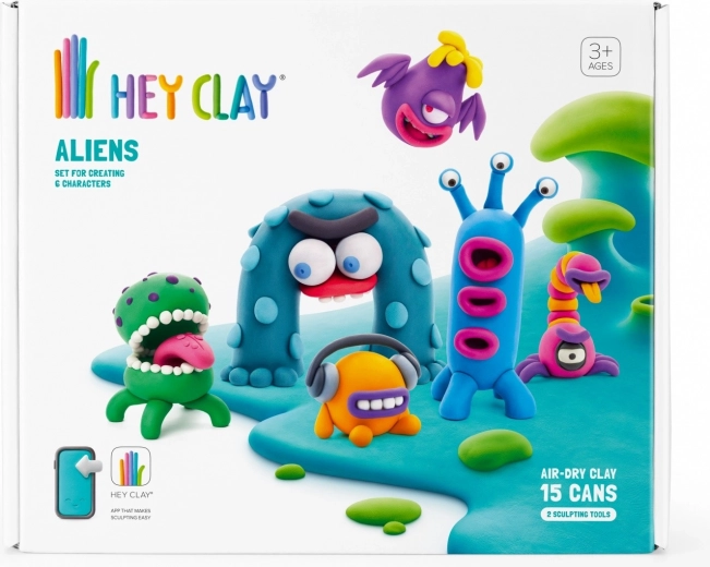 hey clay aliens – kreatívna sada modelíny pre deti