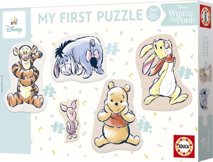 Educa baby progresívne puzzle Medvedík Pú 5 v 1 (2–8 dielikov)