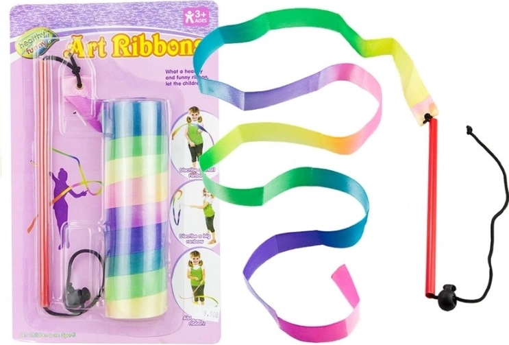 Dúhová tanečná stuha pre rytmickú gymnastiku 121 cm