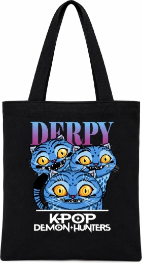Nákupná taška K-Pop Demon Hunters Derpy čierna