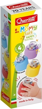 Quercetti Momy Soft Happy Sound mäkké zvukové kocky – 4 ks