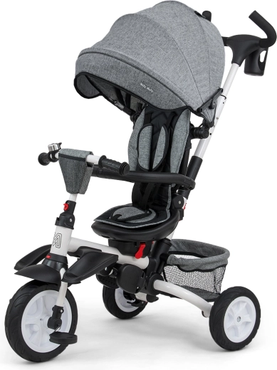 Milly Mally trojkolka 6v1 Stanley rubber grey