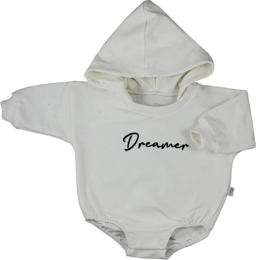 Detské body s dlhým rukávom a kapucňou KOALA Dreamer – béžové
