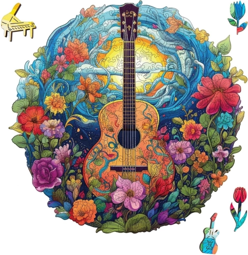 Drevené puzzle Gitara 200 dielikov