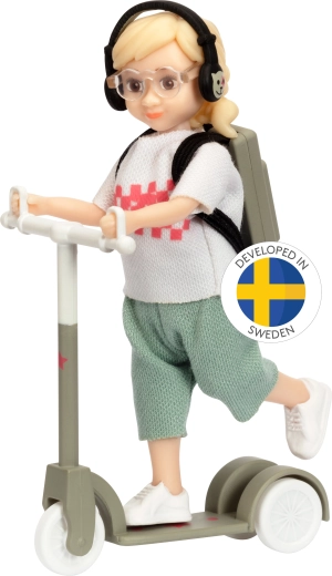 Lundby bábika tínedžerka na kolobežke s doplnkami