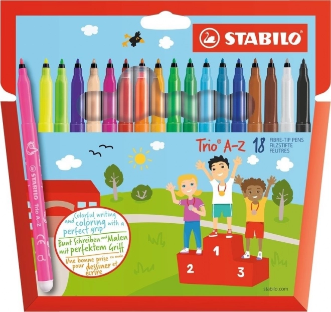 Fixky STABILO Trio A-Z – sada 18 farieb
