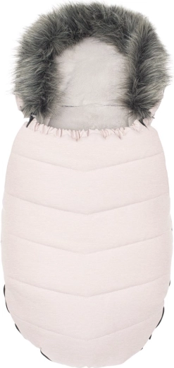 Detský fusak s kožušinou dusty pink NEW BABY