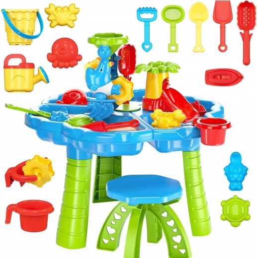 Woopie vodný stôl 2v1 pieskovisko so stoličkou aquapark s delfínom