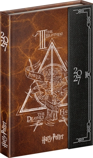 Notique magnetický týždenný diár Harry Potter – Dary smrti 2027, 11 × 16 cm