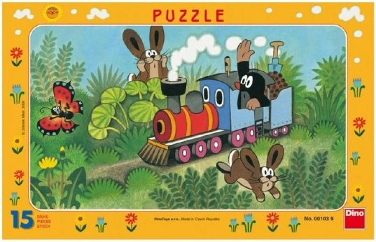 Dino papierové puzzle Krtek a lokomotíva