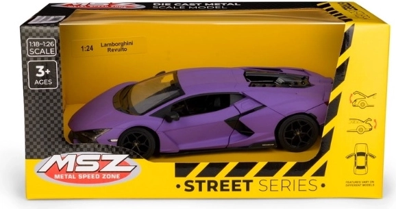 MSZ Lamborghini Revuelto fialový kovový model auta 1:24