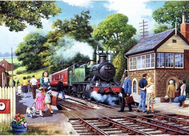 Ravensburger puzzle Vlaková zastávka na vidieku 1000 dielikov