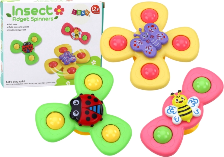 Hračky Meranie Pomeru Spinnery Včielka Lienka Motýľ Prísavky