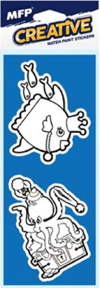 Maľovanie vodou – penové samolepky, sada 2 ks, mix motívov