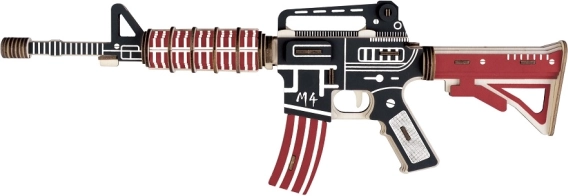 WOODCRAFT drevené 3D puzzle – taktická puška M4