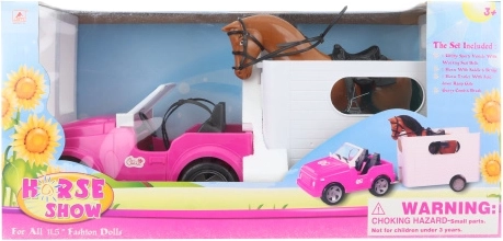 Auto pre bábiky s prívesom a koňom