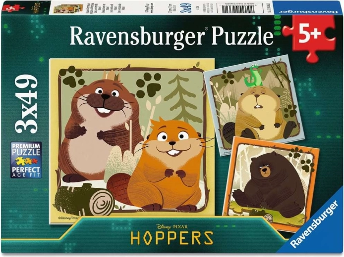Puzzle Ravensburger Na skok do divočiny 3×49 dielikov