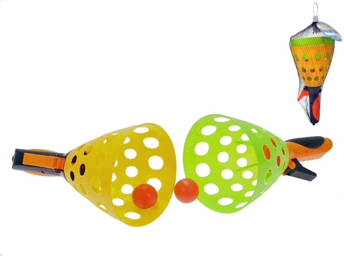 Catchball set 25 cm – 2 košíky a loptičky v sieťke