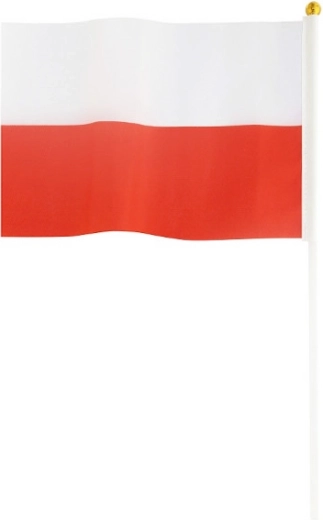 Poľská vlajka na tyčke 30 × 45 cm - 1 kus