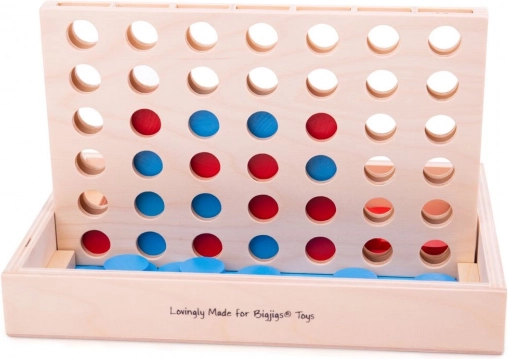 Drevená strategická hra štyri v rade BIGJIGS TOYS