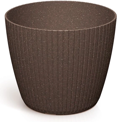 Kvetináč Lamia Eco Wood 13,8 cm – kávový