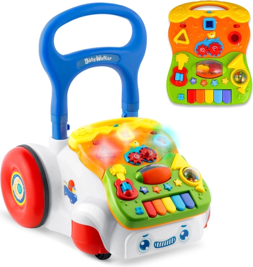 Chodítko a interaktívny panel 2v1 s hudbou RICOKIDS biele