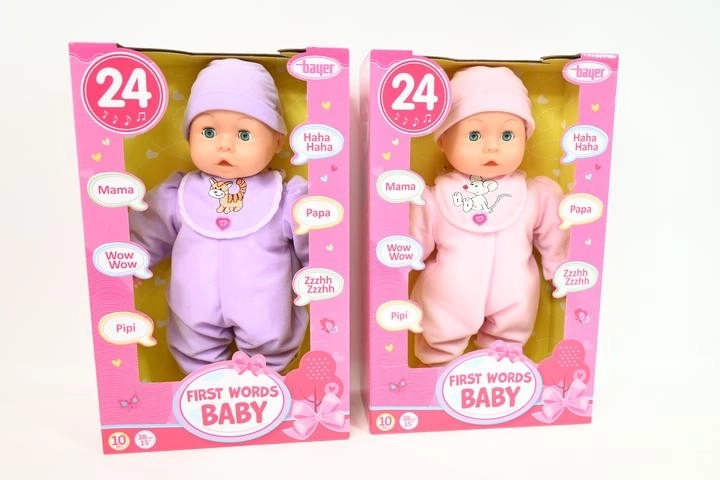 Bábika bábätko Bayer bobas 38 cm prvé slová
