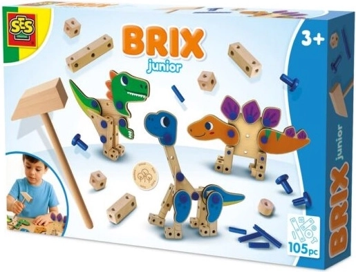SES Brix junior dinosaury – drevená konštrukčná sada