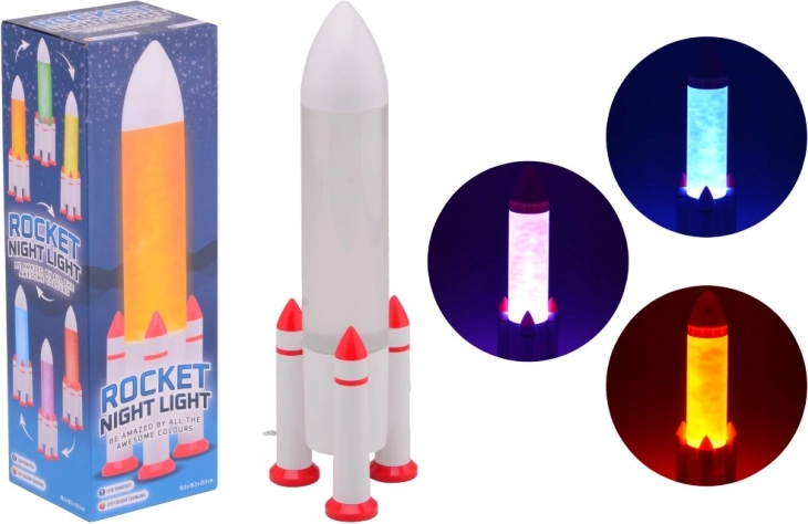 Lampička Raketa LED mení farby