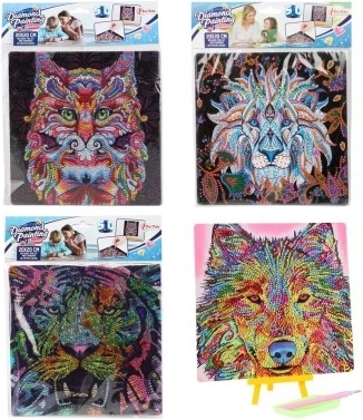 Diamantové maľovanie Zvieratá na kartóne 20x20 cm