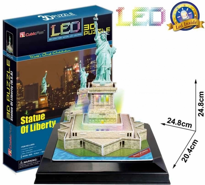 3D puzzle Socha slobody / LED – 37 dielikov