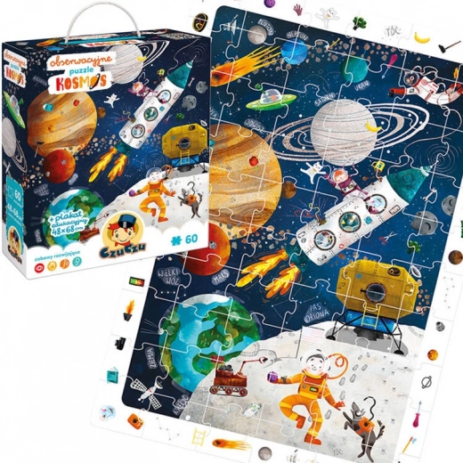CzuCzu Pozorovacie Puzzle Vesmír 60 Dielov s Edukačným Plagátom