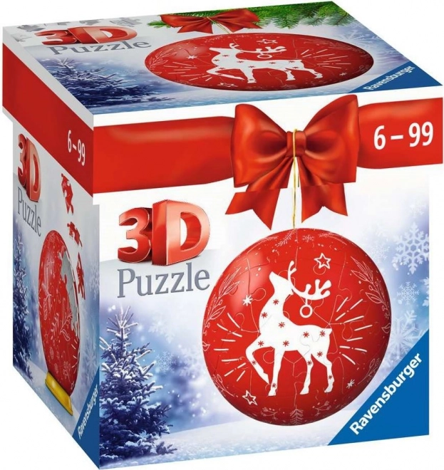 Ravensburger 3D puzzleball vianočná ozdoba červená 54 dielikov