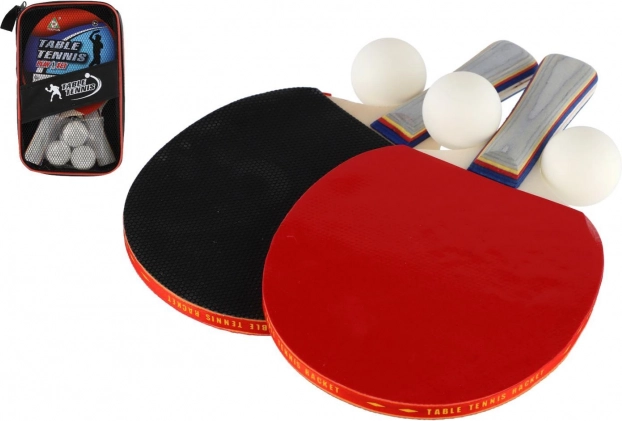 Súprava na stolný tenis: 2 rakety + 3 loptičky v puzdre