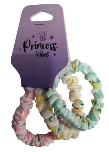 PINK sada látkových gumičiek do vlasov scrunchie dúhové - 3 ks