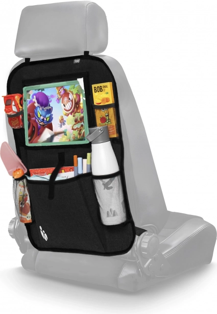 Organizér na sedadlo + vrecko na tablet, čierne