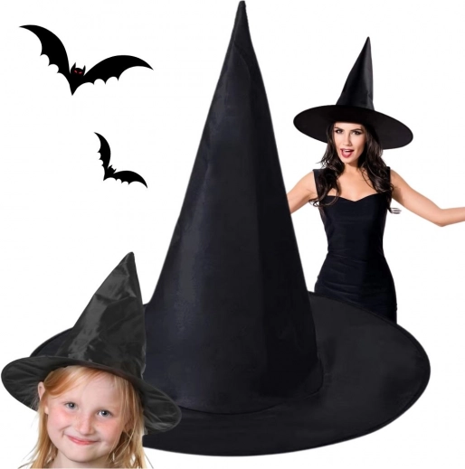čarodejnícky klobúk čierny – halloweensky kostýmový doplnok