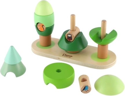 Drevené stohovacie stromy Little Forest Classic World, 16 dielikov