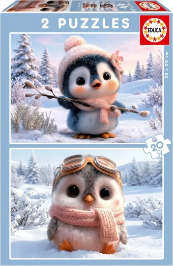 Puzzle EDUCA roztomilé tučniaky 2×20 dielikov