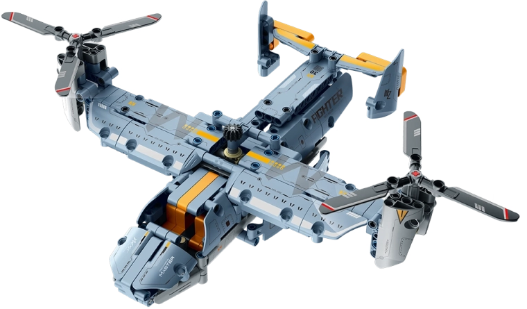 Model lietadla Osprey (tilt-rotor) ako záchranný/transportný stroj