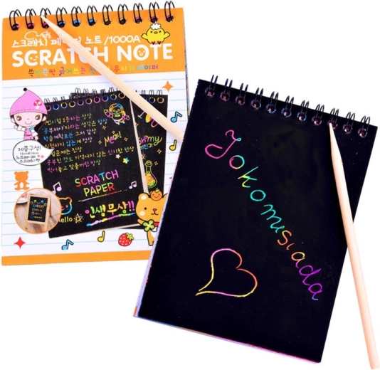Dúhová stieracia kartička s rysovacou tyčinkou – Notes