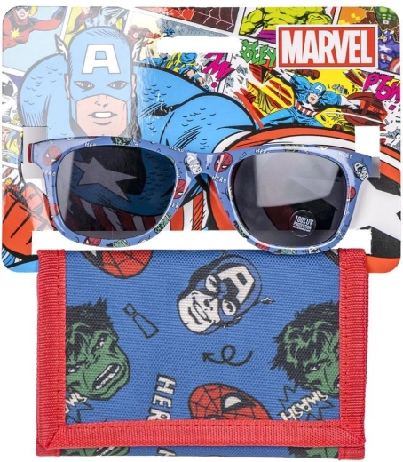 Súprava detských okuliarov a peňaženky Avengers - 1 kus