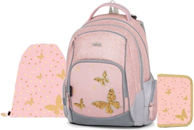 Školský set Oxybag OXY GO Motýľ – batoh, peračník a vak