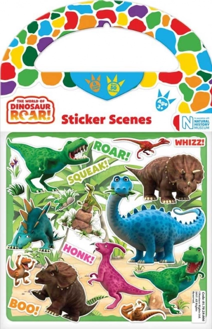 samolepky dinosaury – znovupoužiteľné sety s pozadiami
