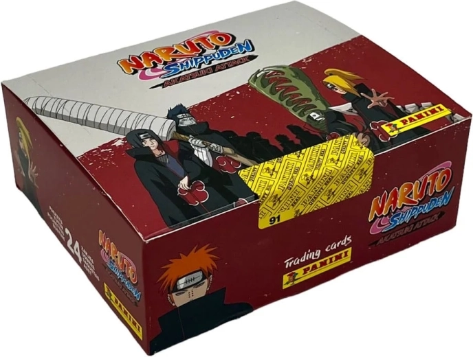 Panini Naruto Shippuden Akatsuki Attax zberateľské karty – box 24 flow packov