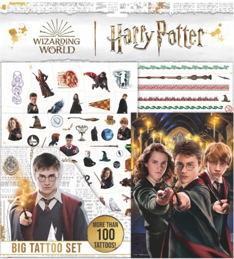 Veľká sada tetovaní HARRY POTTER s omaľovánkami v sáčku