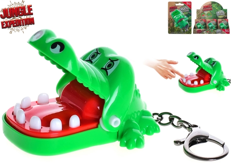 Jungle Expedition prívesok na kľúče s hrou krokodíl 7 cm