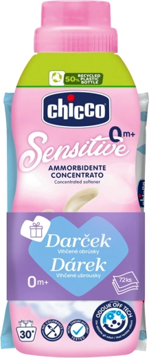 Chicco aviváž Baby Sensitive Kvetinové objatie 750 ml + vlhčené obrúsky 72 ks zdarma