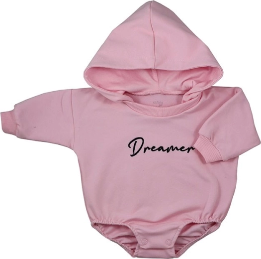 Dojčenské teplákové body s kapucňou Koala Dreamer ružové
